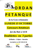 Samedi 15 octobre 2022 – Pétanque – Concours Amateurs