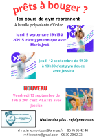 GVO – 2024-2025 – les cours de gym reprennent